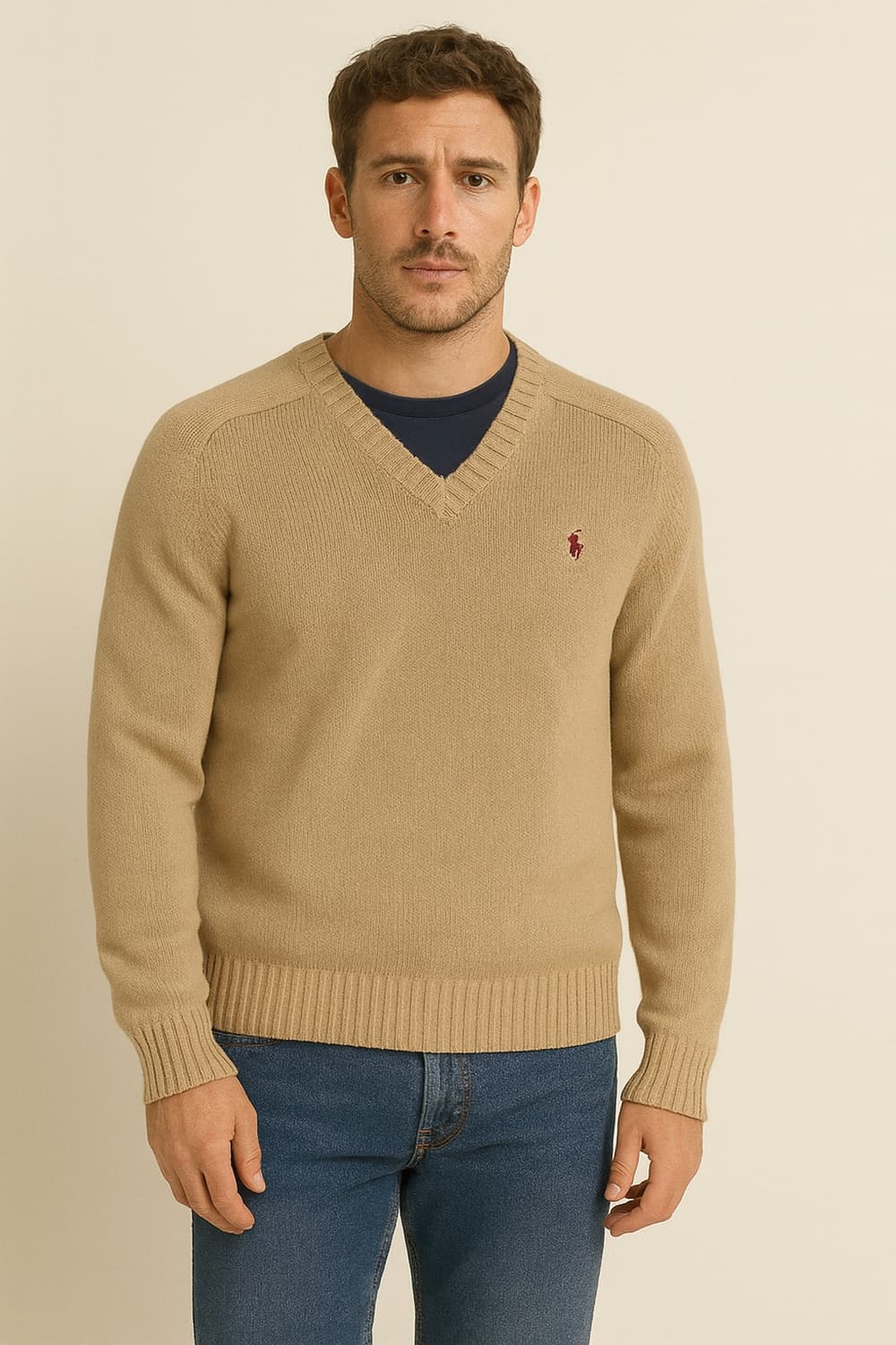 폴로 랄프로렌 브이넥 니트 베이지 상품이미지2
