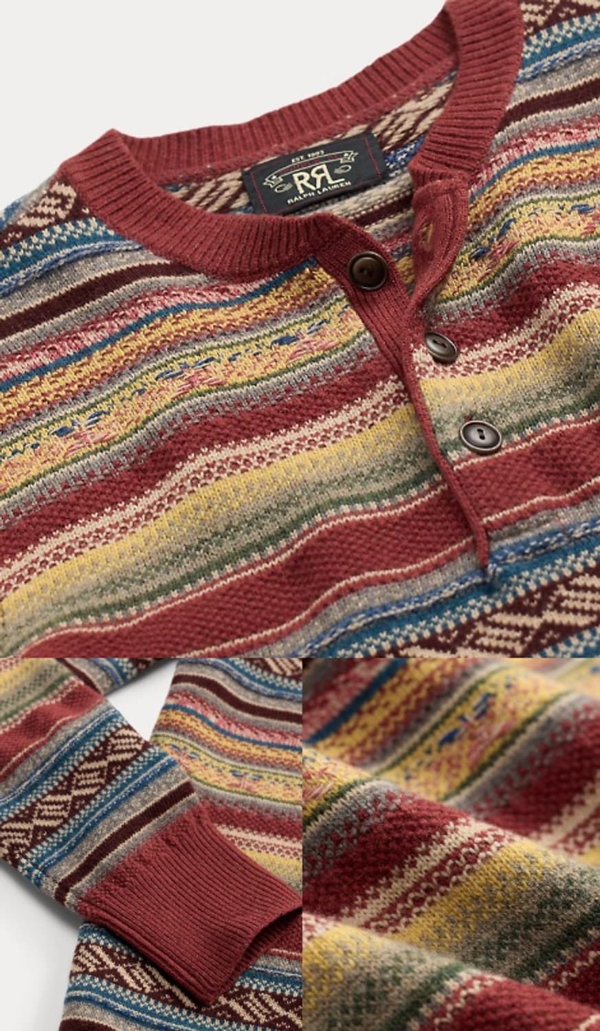 RRL 울 블렌드 헨리넥 스웨터 M 새상품 상품이미지4