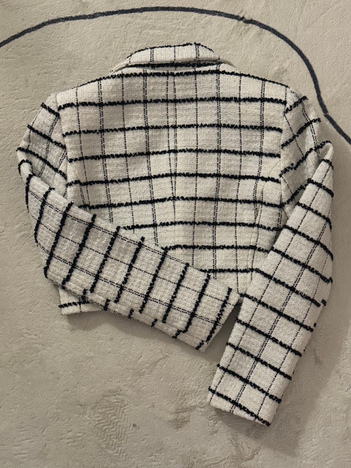 자라 트위드 체크 자켓 상품이미지3