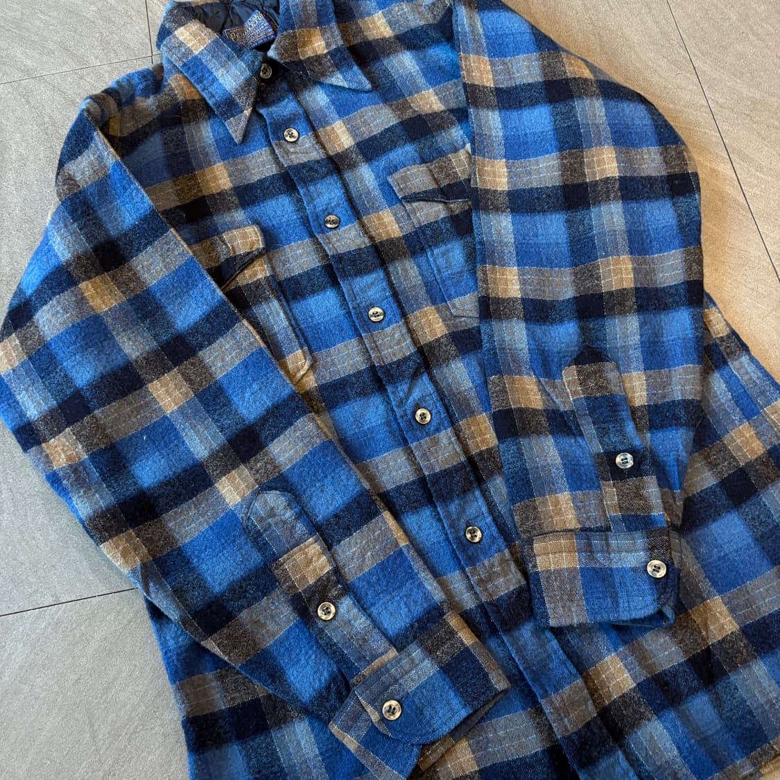 80년대 미국 생산 펜들턴 체크 울 셔츠  상품이미지7