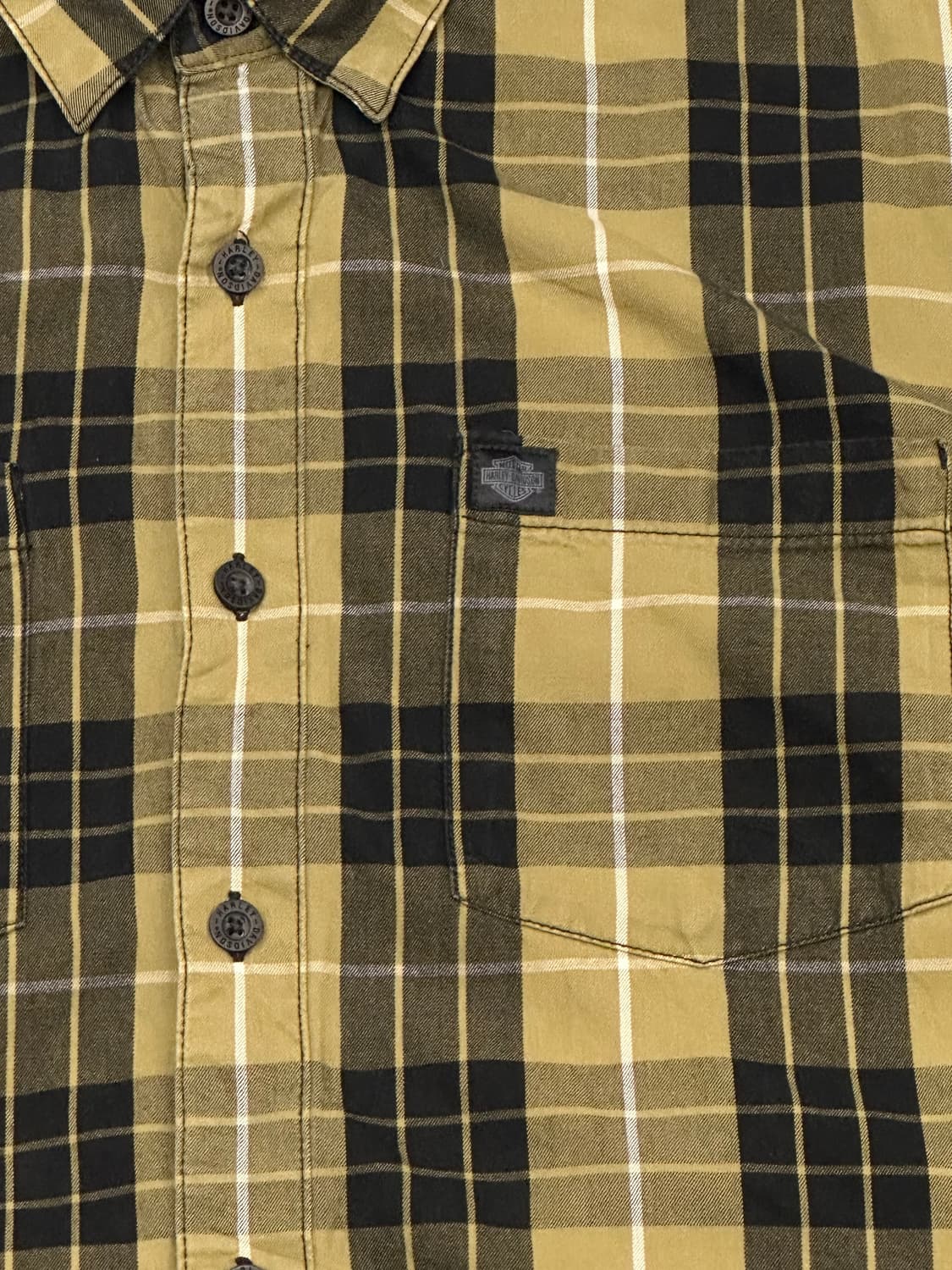 L)할리데이비슨 vintage 타탄체크 반팔셔츠 상품이미지2