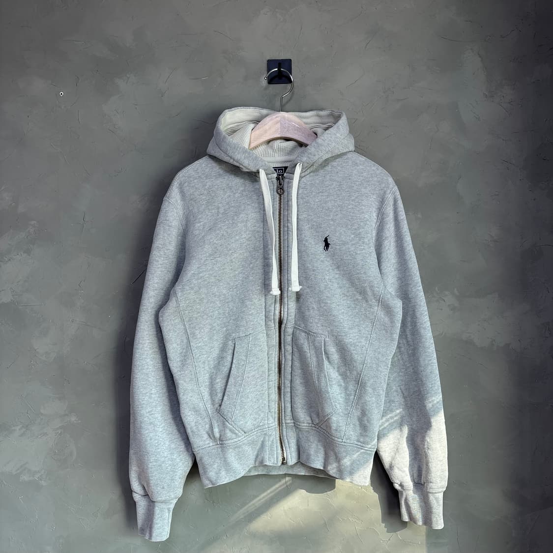 폴로 랄프로렌 와플 써멀 후드집업 그레이 상품이미지1