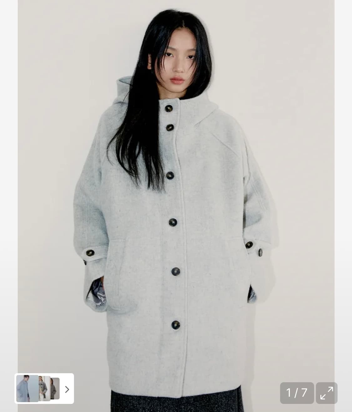 오피쉬 하프 코트 RICH WOOL HALF COAT, GRAY  상품이미지1