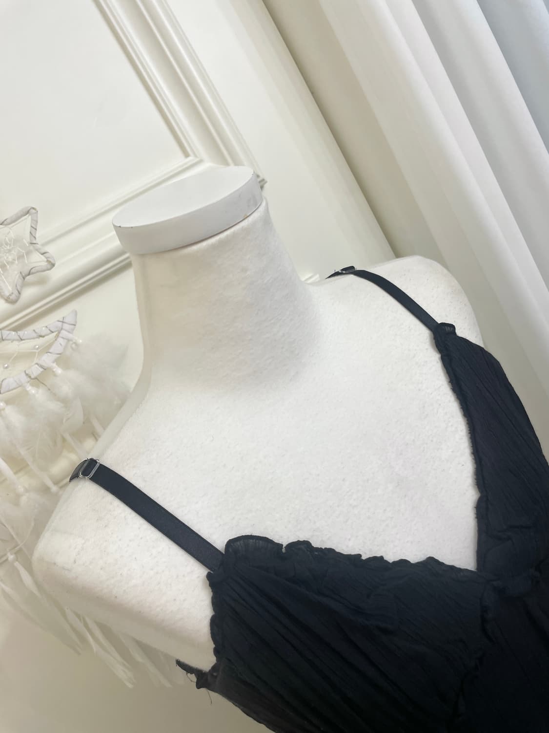 black ruffle shirring maxi opc 상품이미지8