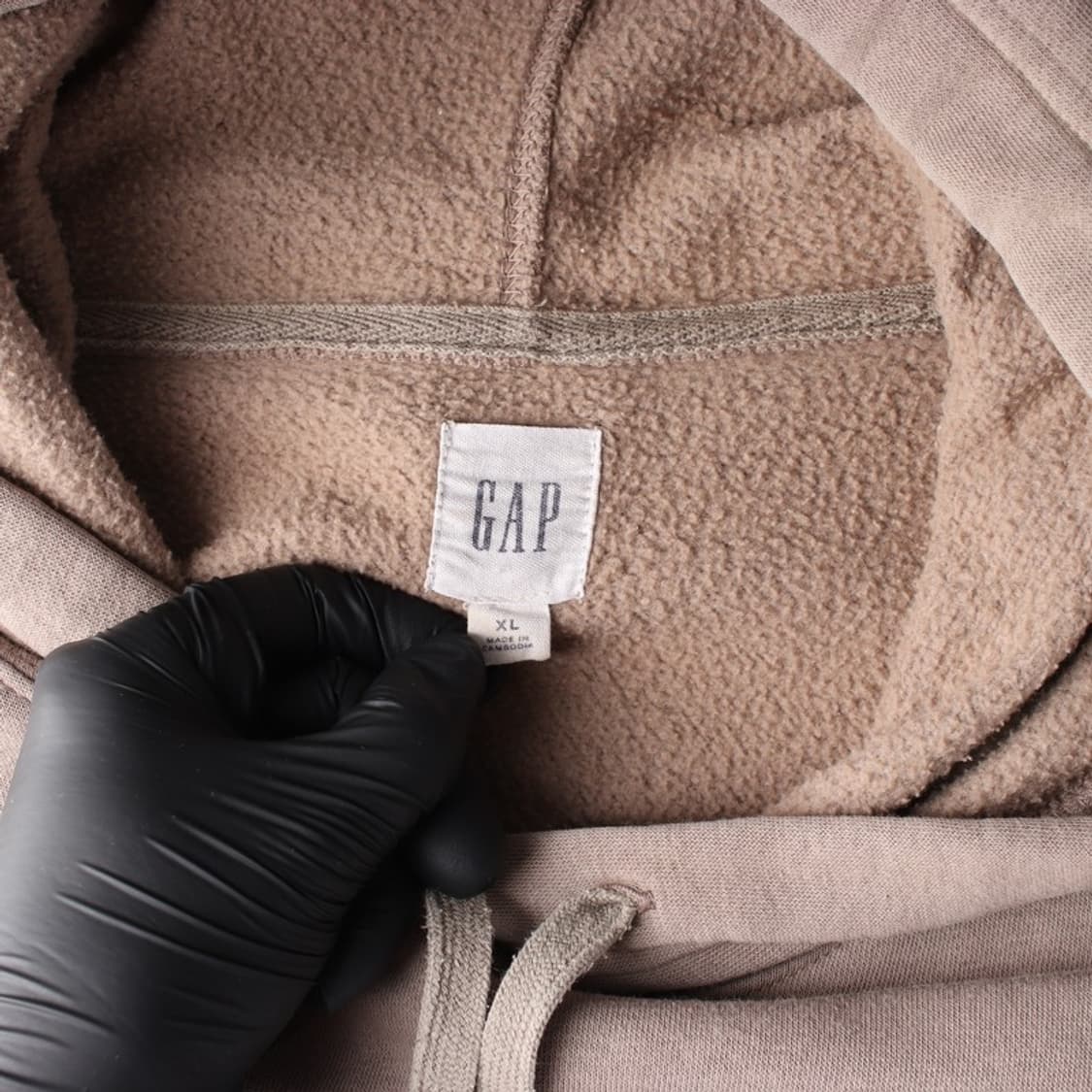 GAP 아치 빅로고 베이지 기모 후드티 XL 상품이미지5