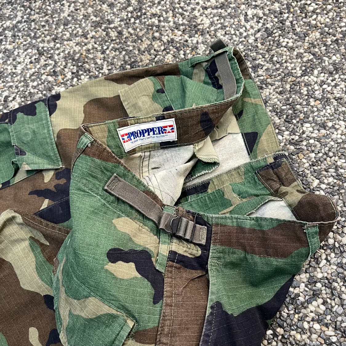 90s 프로퍼 우드랜드 BDU 카모 카고 팬츠 (32) 상품이미지5