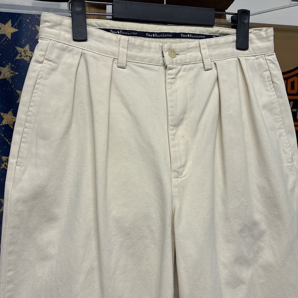 90s 폴로 랄프로렌 해먼드 클래식 투턱 치노팬츠 아이보리 N728 상품이미지3