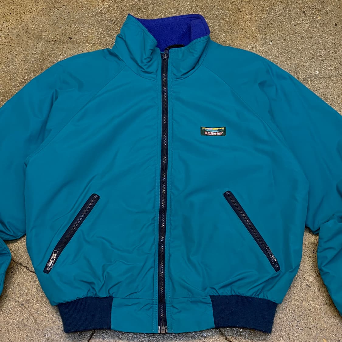 레어 80s Made in USA 엘엘빈 안감 플리스 바람막이 자켓 상품이미지3