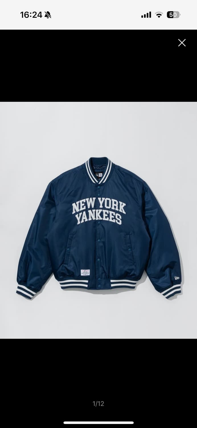 MLB 뉴욕양키스 아치로고 나일론 스타디움 재킷 블루 새상품 상품이미지1