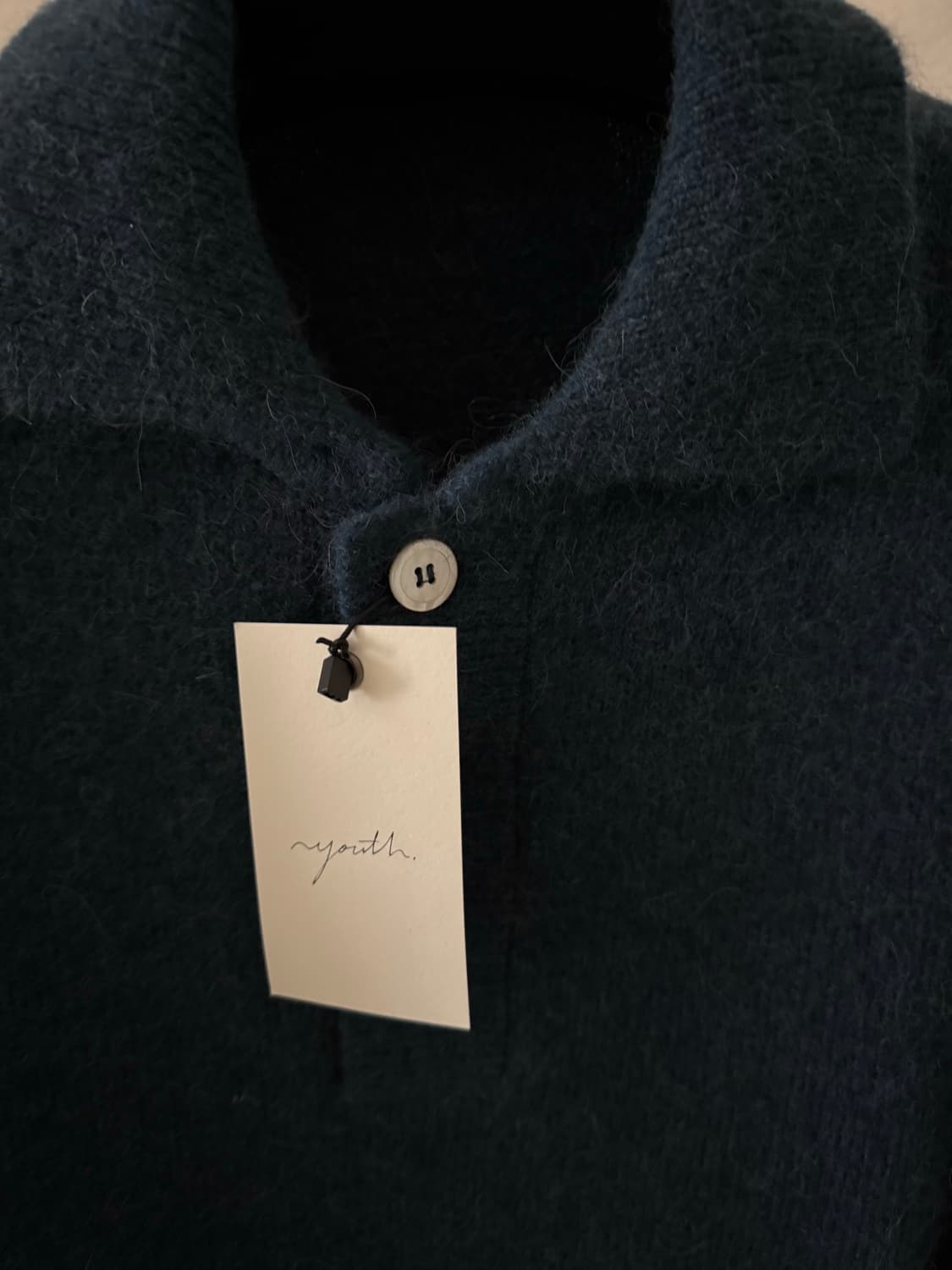 유스 알파카 오버사이즈 카라 니트 블루 M 상품이미지3