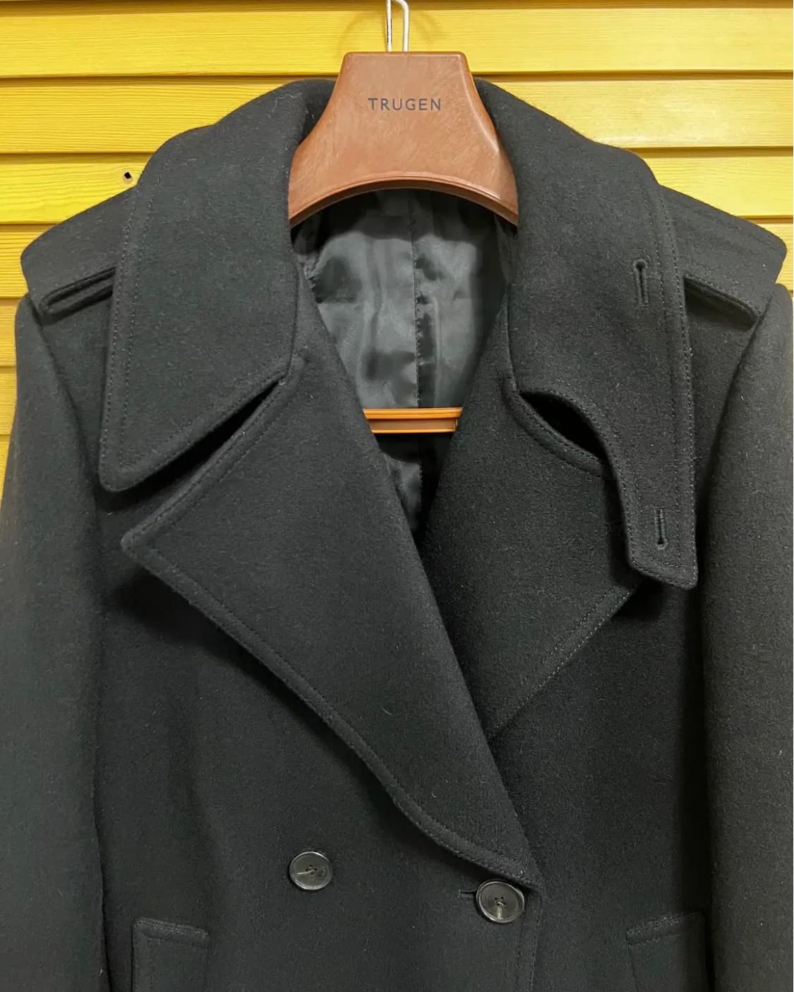 솔리드옴므 남성 블랙 울코트 하프코트 상품이미지1