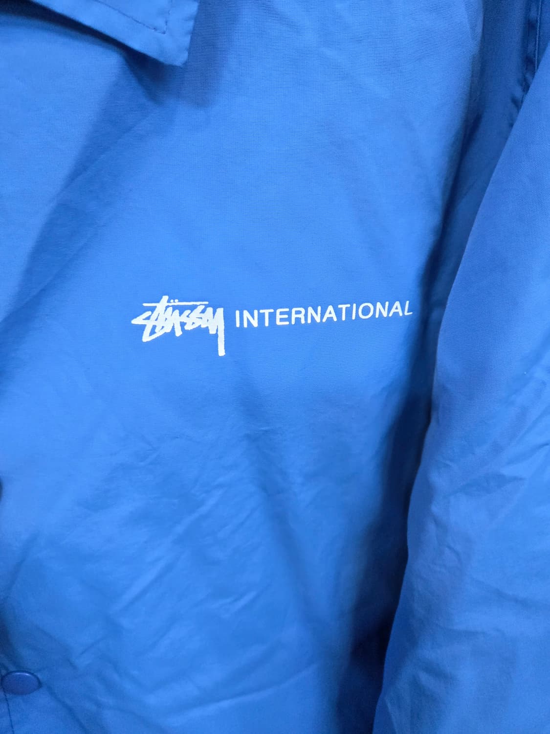 스투시 인터내셔날 하운드체크 레터링 로고 코치자켓 대략 L 상품이미지4