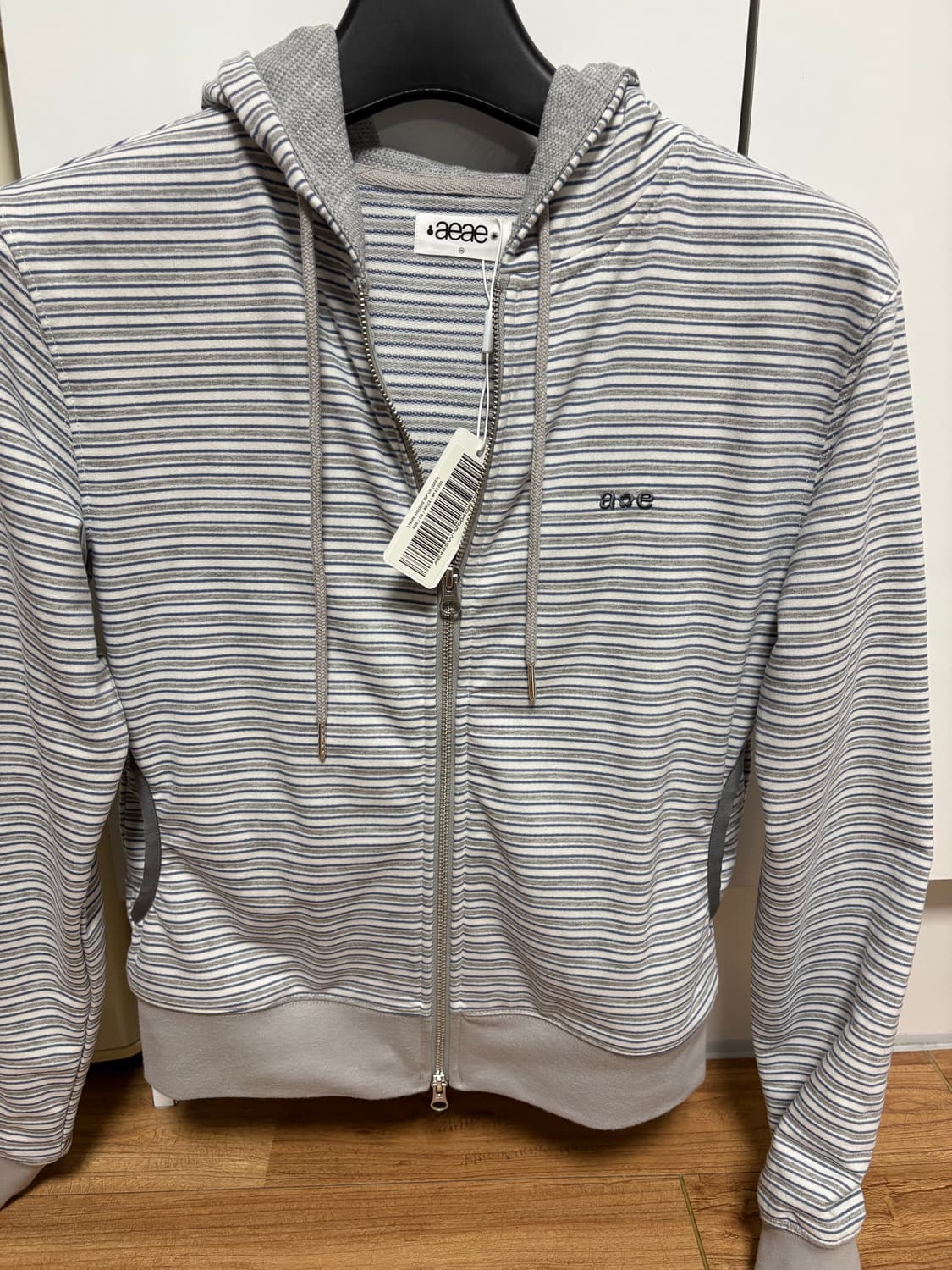 aeae 스트라이프 후드집업 그레이 새상품 상품이미지2