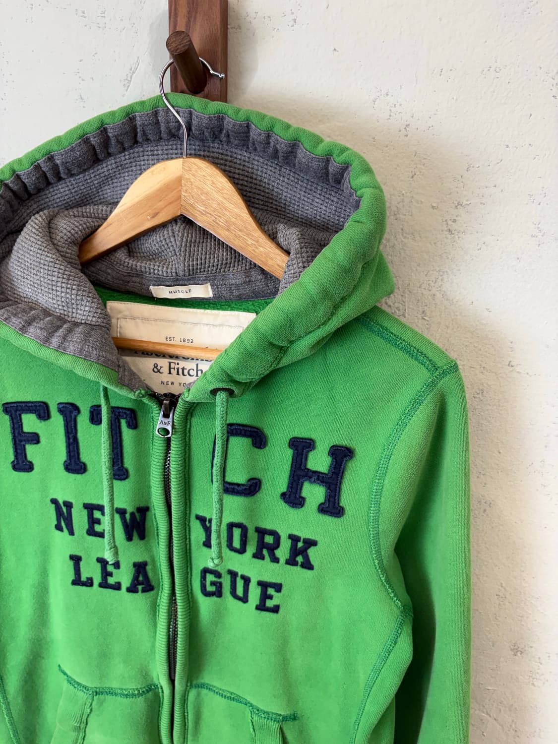 아베크롬비 빈티지 그린 후드집업 상품이미지4