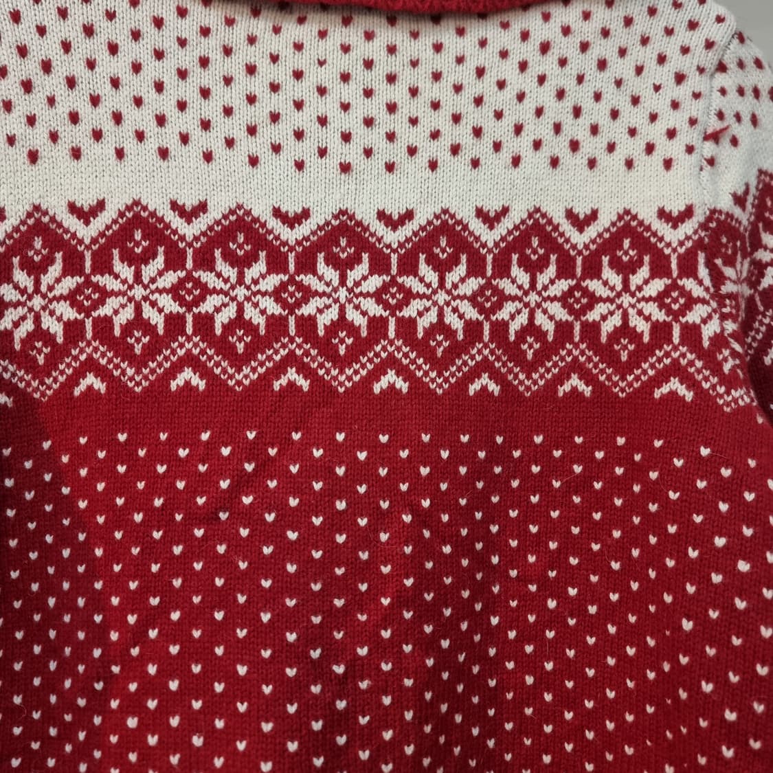 에디바우어 레드 패턴 니트 가디건 상품이미지6