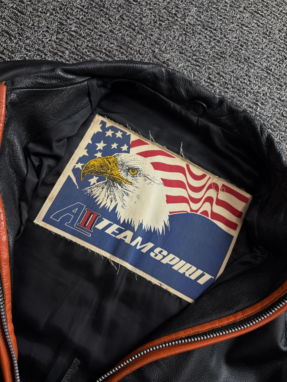 90s USA 아카이브 소가죽 카우하이드 레더 자켓 3533 상품이미지3