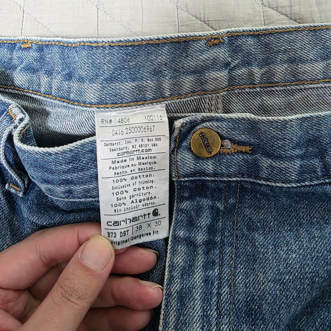 [38X30] 빈티지 칼하트 더블니 B73 DST 데님팬츠 B-18 상품이미지4