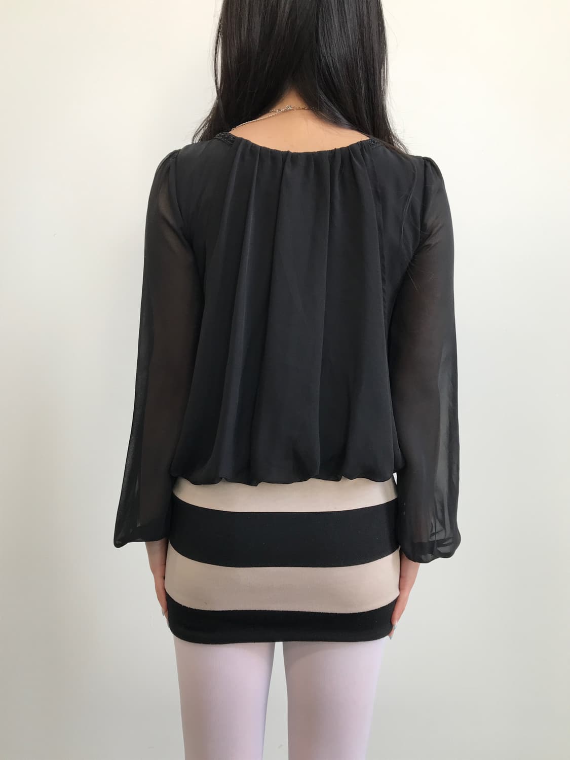 'RyuRyu' Chiffon Striped Mini Dress 상품이미지5