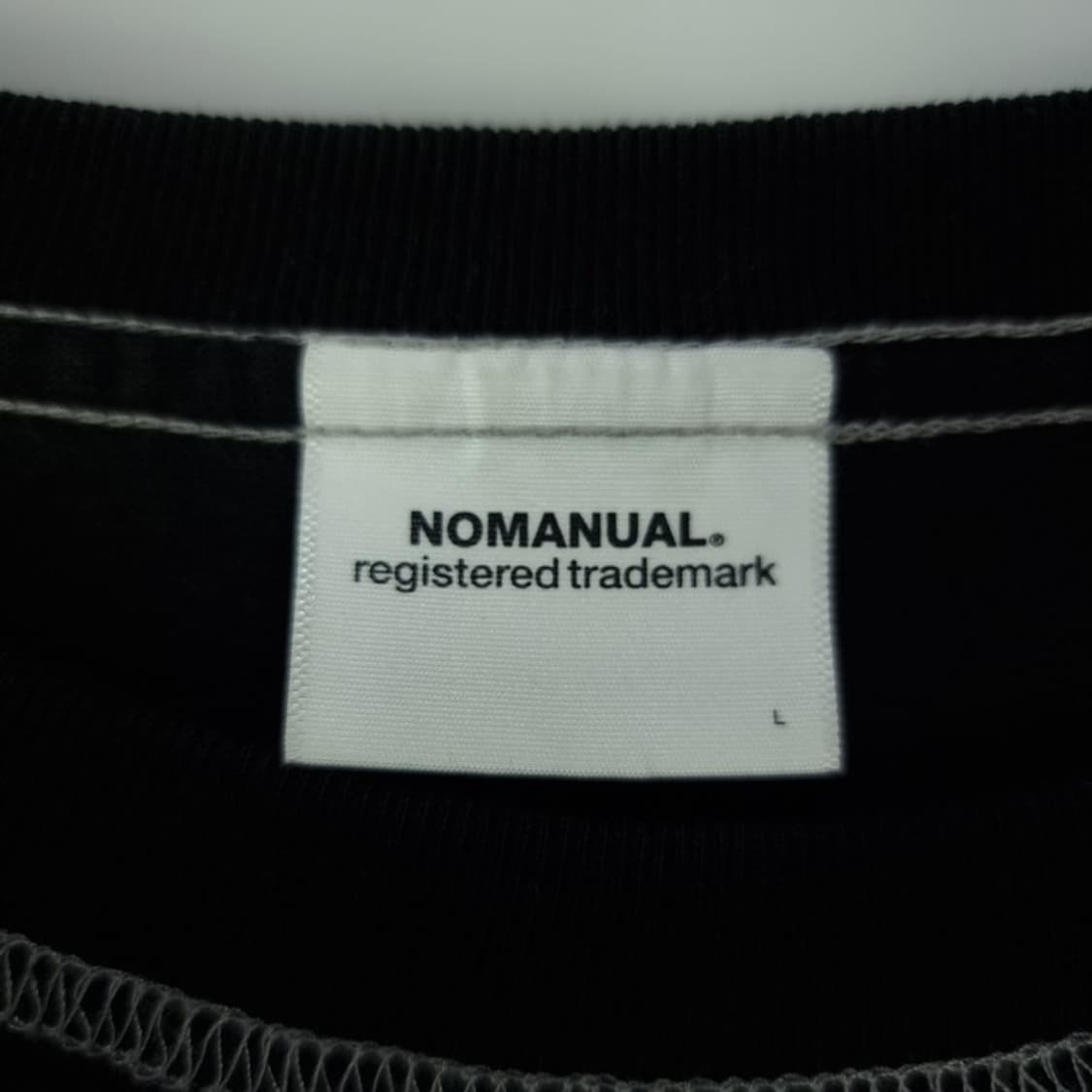 [노메뉴얼] 로고 프린팅 스티치 롱슬리브 긴팔티 블랙 M18599 상품이미지9