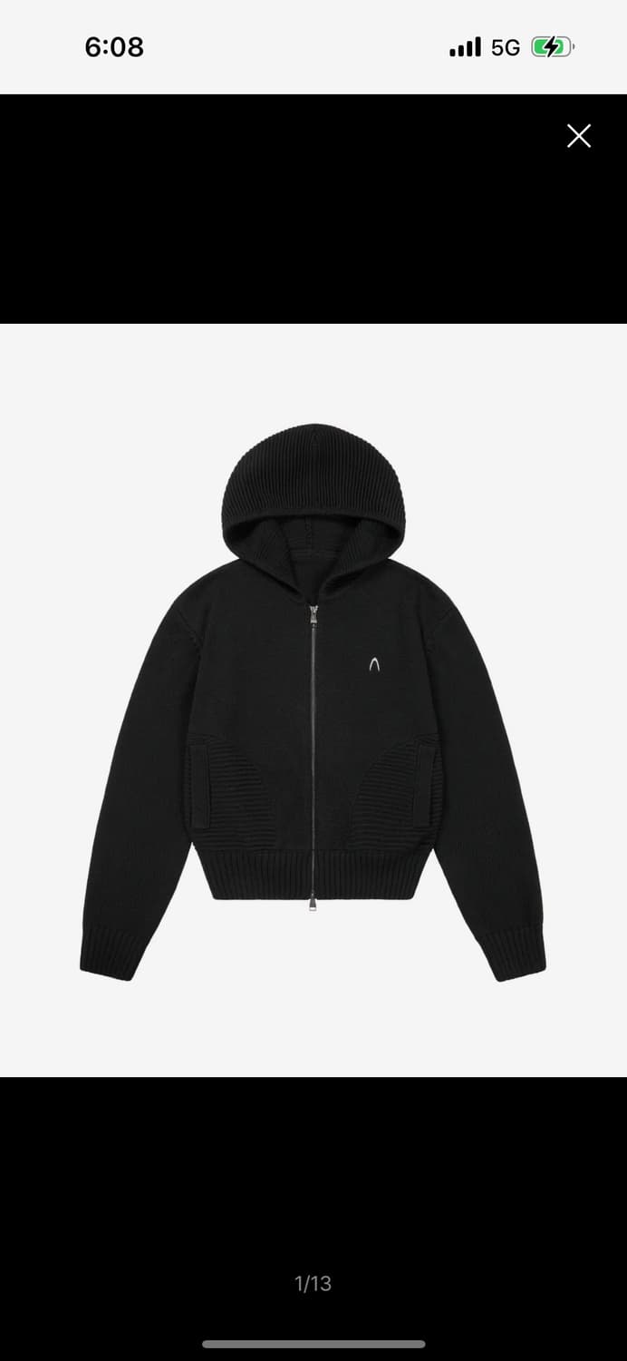아캄 Contrast Knitted Zip-Up Hood 상품이미지1