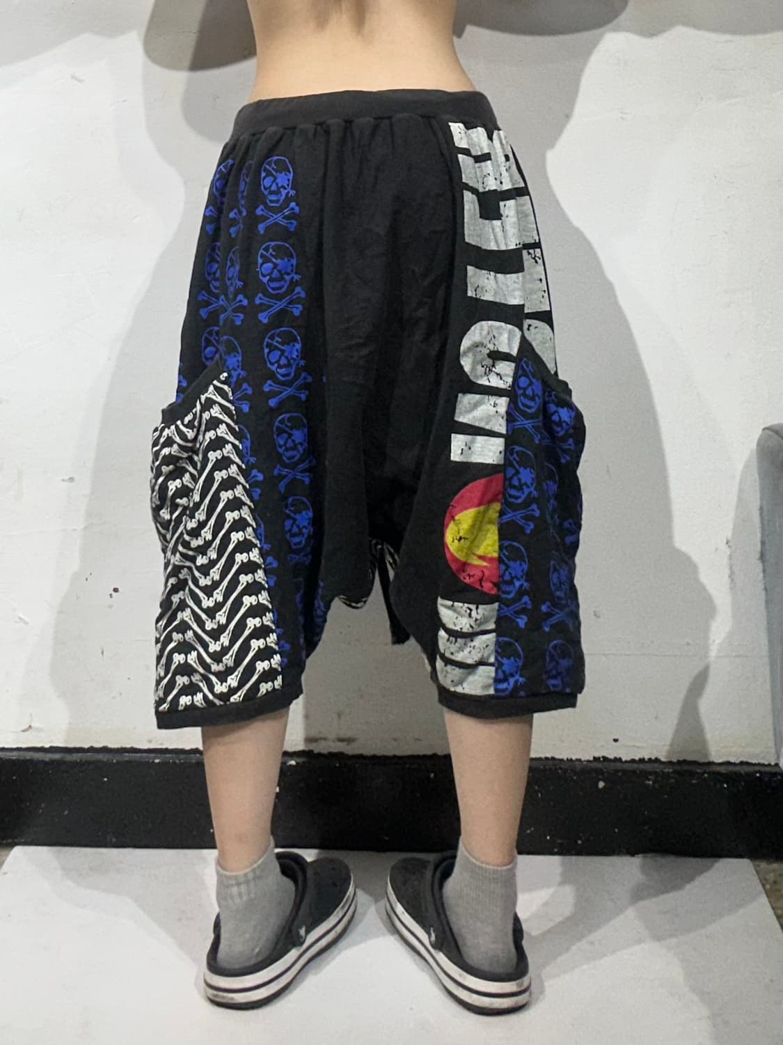 빈티지 블랙 패턴 반바지 버뮤다 팬츠  상품이미지3