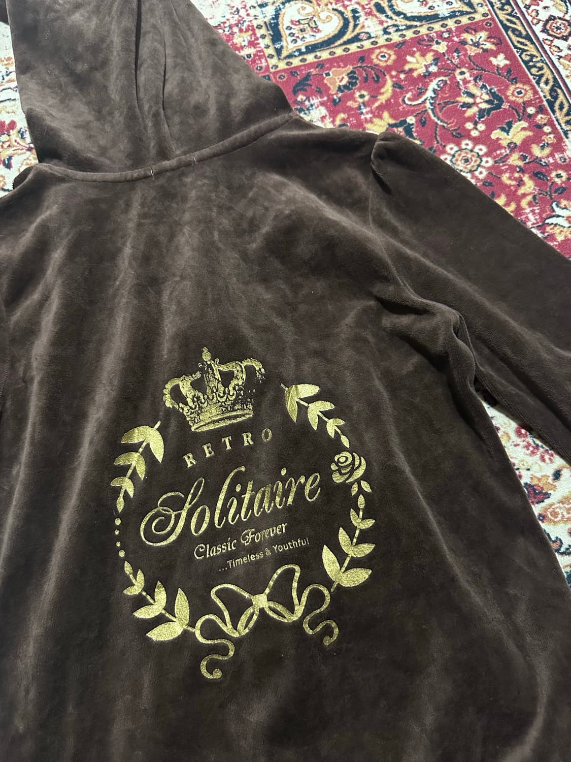 주씨꾸띄루st 벨벳 브라운 후드집업 상품이미지3