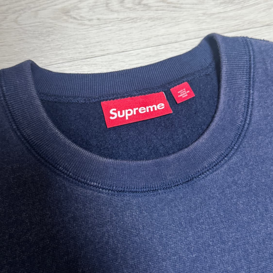 슈프림 워시드 박스로고 크루넥 NAVY [L] 상품이미지2
