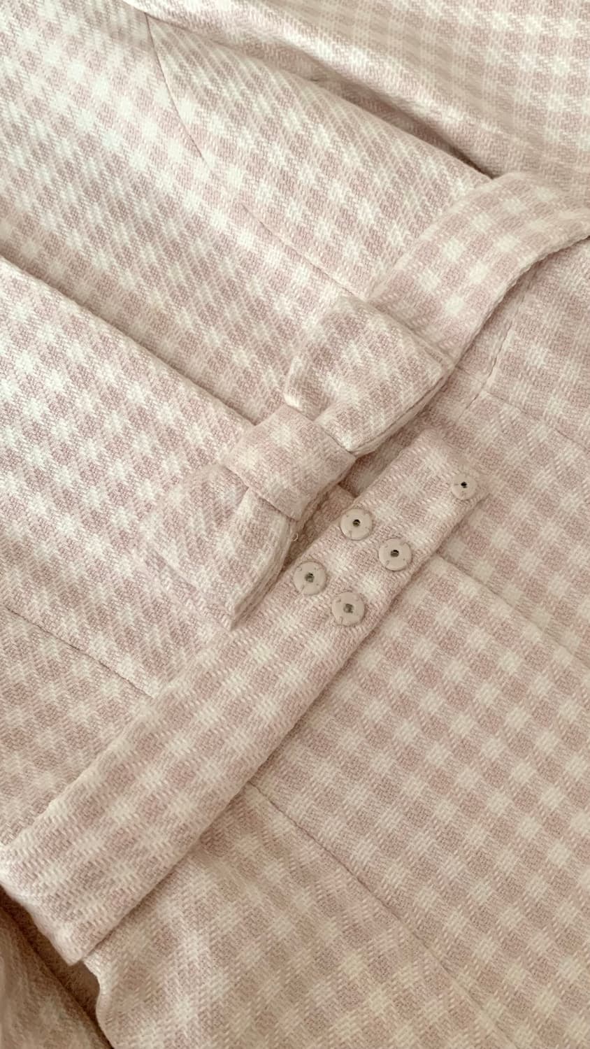 로디스포토 핑크 체크 트위드 리본 코트 상품이미지6