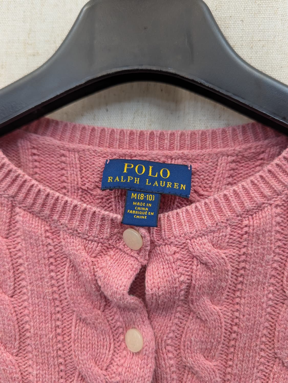 폴로 랄프로렌 케이블 니트 가디건 핑크 상품이미지3