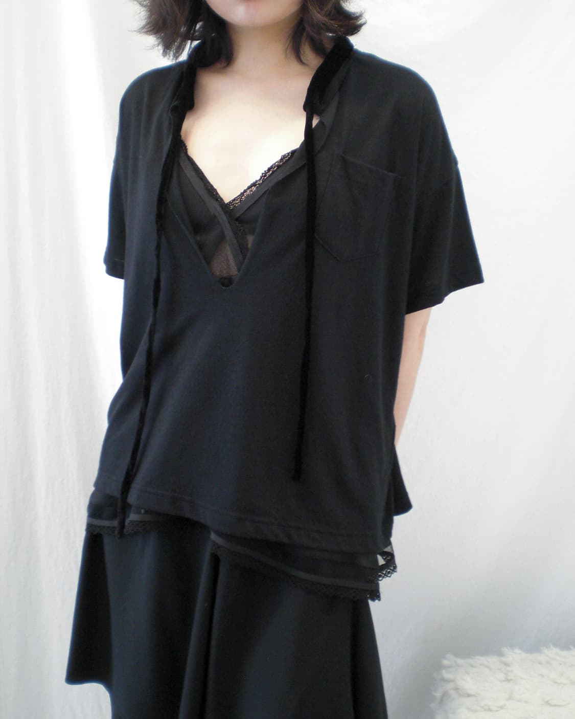 Sacai lace layered top set 상품이미지2