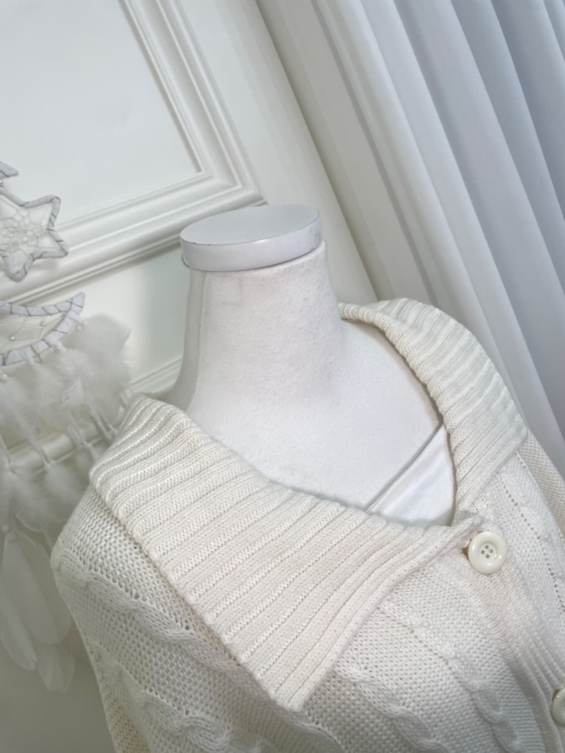 ivory twist loose collar cardigan 상품이미지8