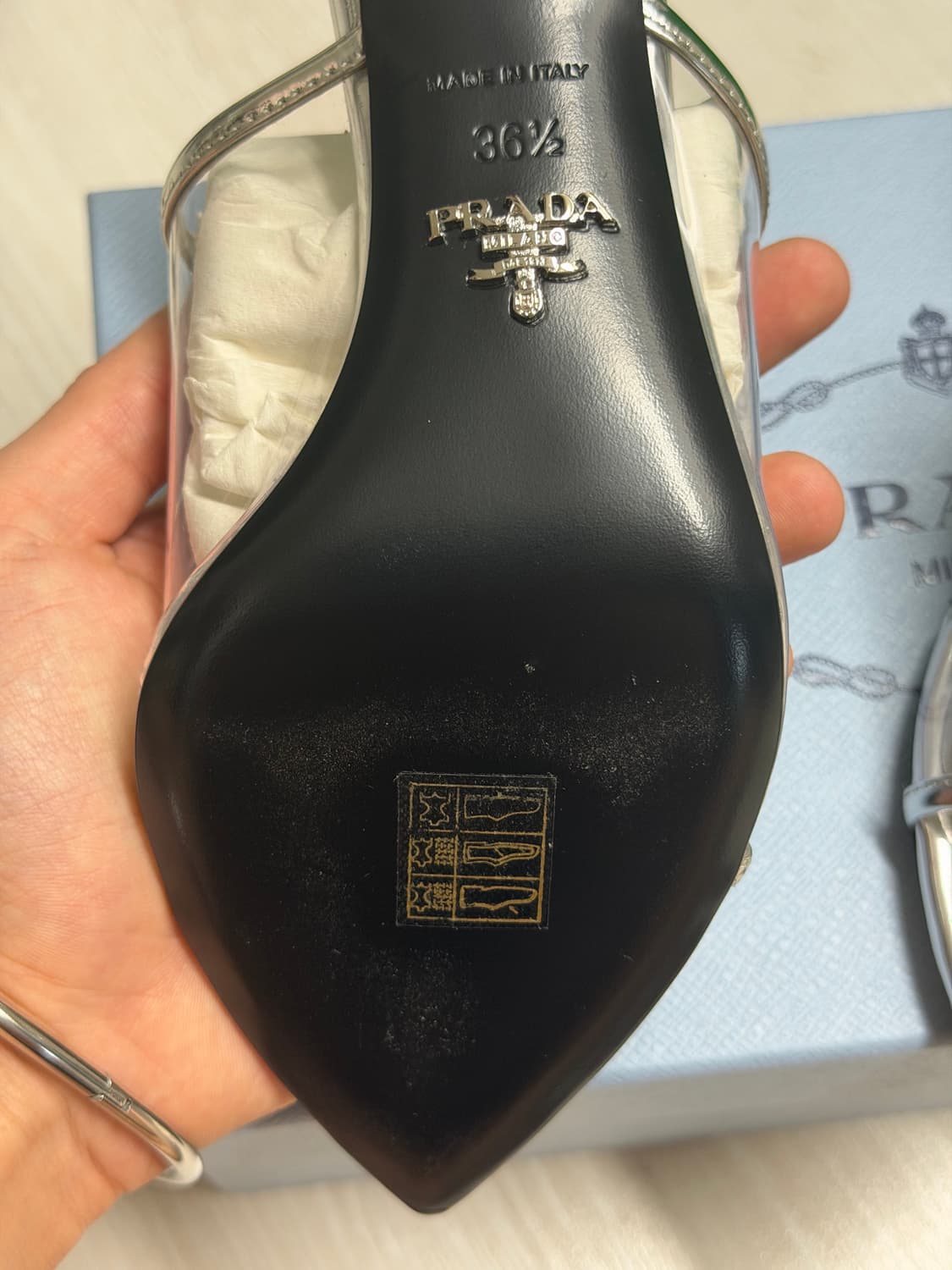 프라다 실버 뮬 상품이미지5