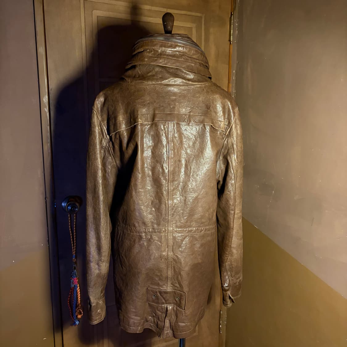 BROWN LAMB LEATHER HIGHNECK JACKET 상품이미지3