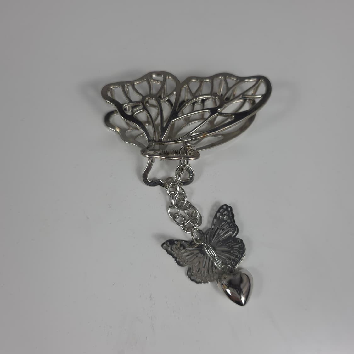 [새상품] 나비 펜던트 체인 헤어 집게핀 실버 상품이미지1