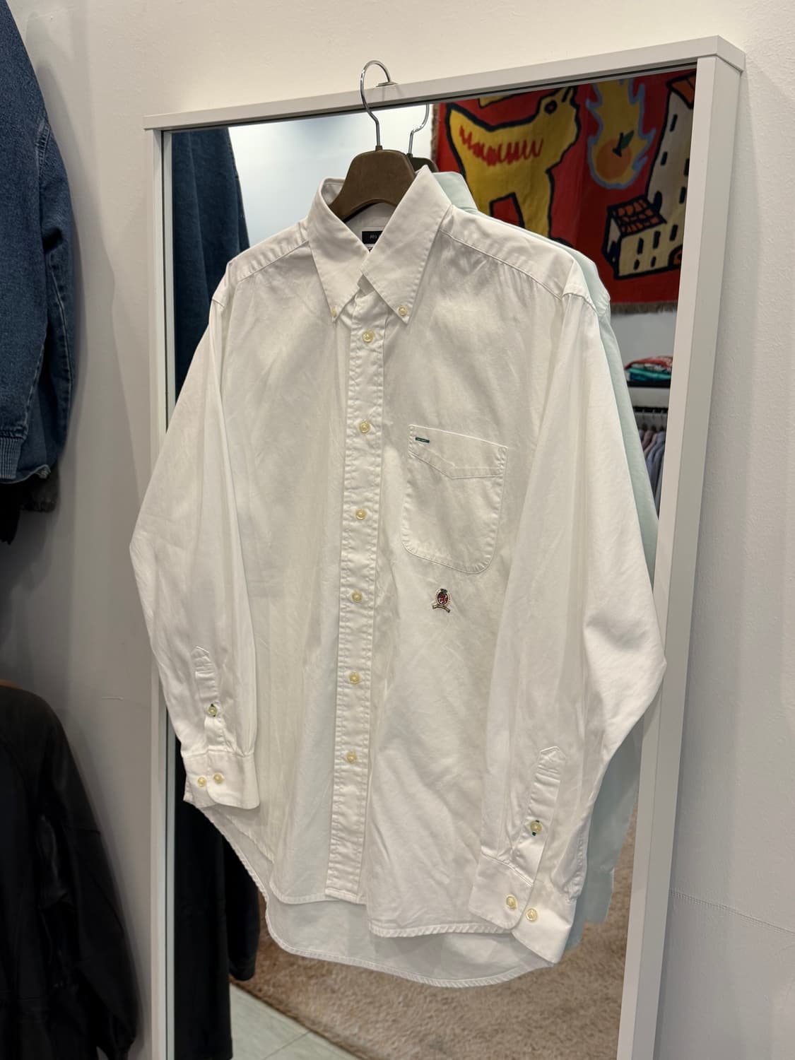 90s Tommy Hilfiger 타미힐피거 화이트 코튼 셔츠 상품이미지1