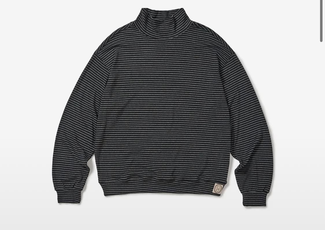 카락터 jersey stripe turtleneck 차콜 01 상품이미지1