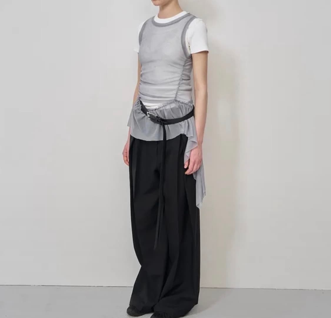 [LCDC] 엘씨디씨 메쉬프릴탑 MESH FRILL SLEEVELESS 상품이미지1