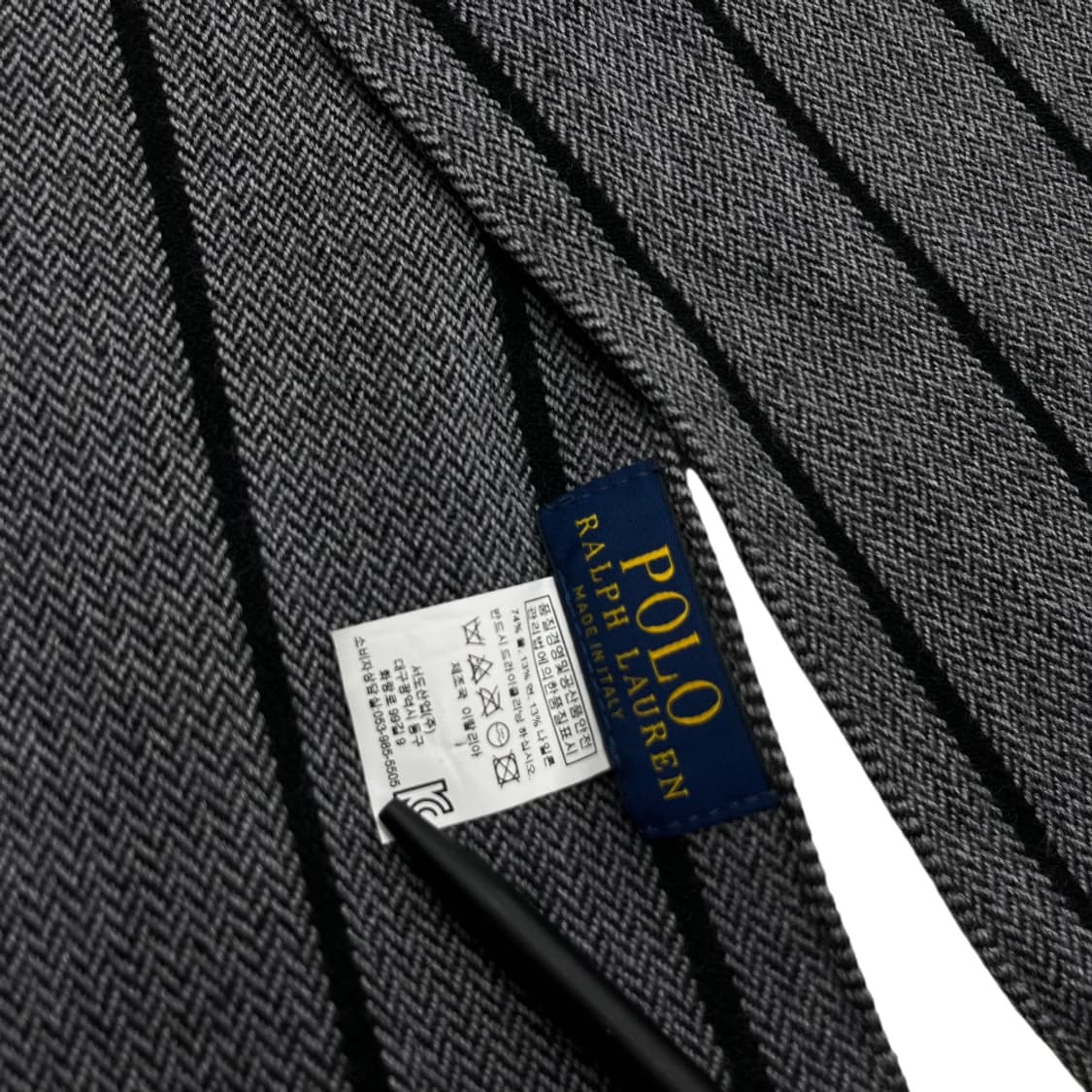 폴로 랄프로렌 블랙 단가라 그레이 머플러 상품이미지6