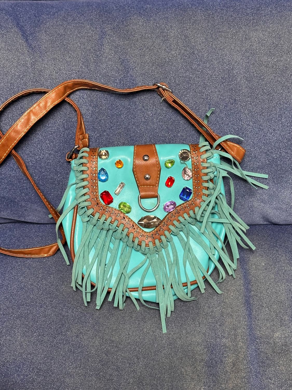 민트 보석 에스닉 수술 프린지 백 JPN 하구미 스즈코 모리걸 하라주쿠 상품이미지1