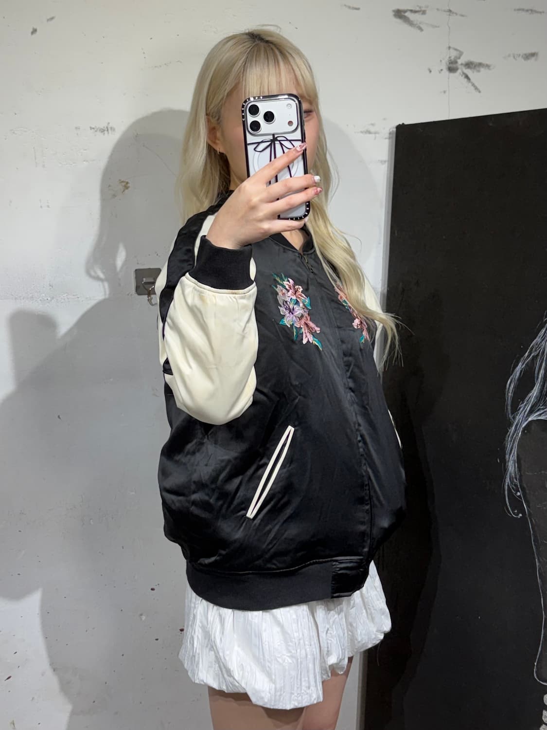 JPN 일본 빈티지 플라워 자수 스카잔 오리엔탈 스카쟌 상품이미지6