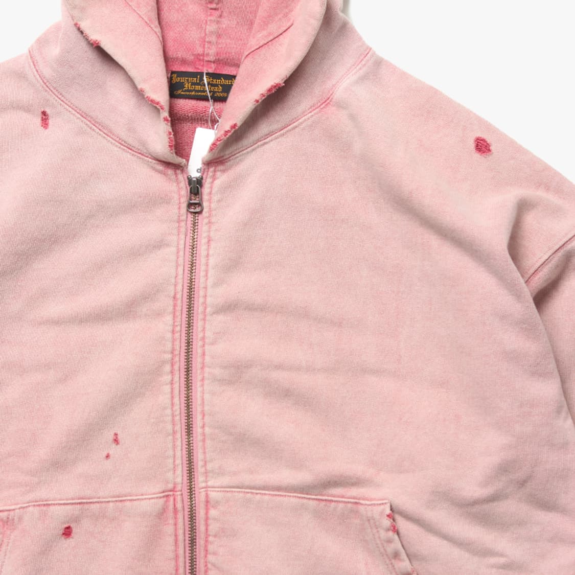 JOURNAL STANDARD "Pink Damaged Hoody" 상품이미지4