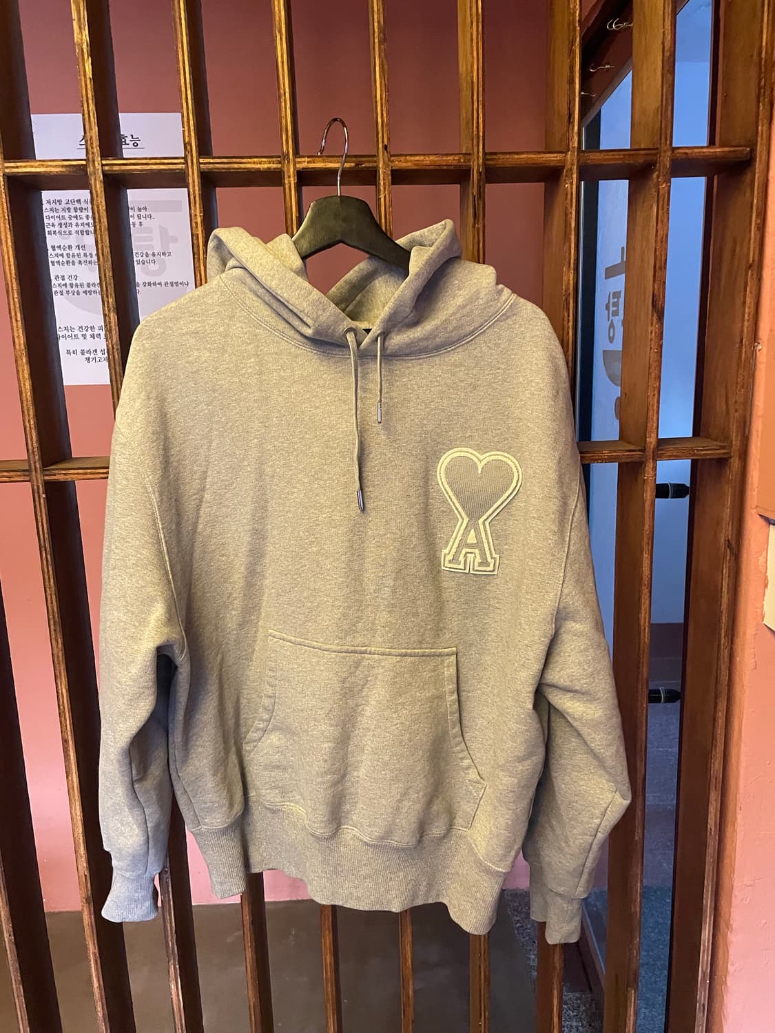 아미 빅하트로고 그레이 후드 상품이미지1