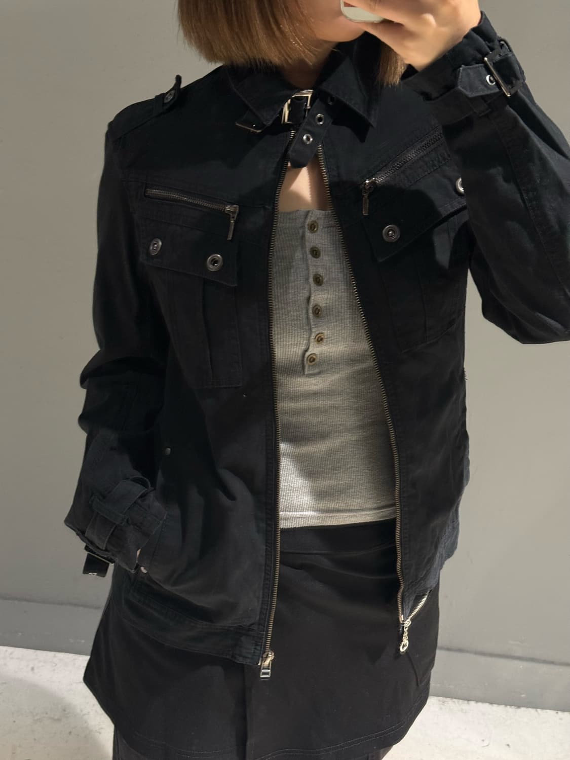 2-buckle detail zipper pocket jacket 상품이미지5