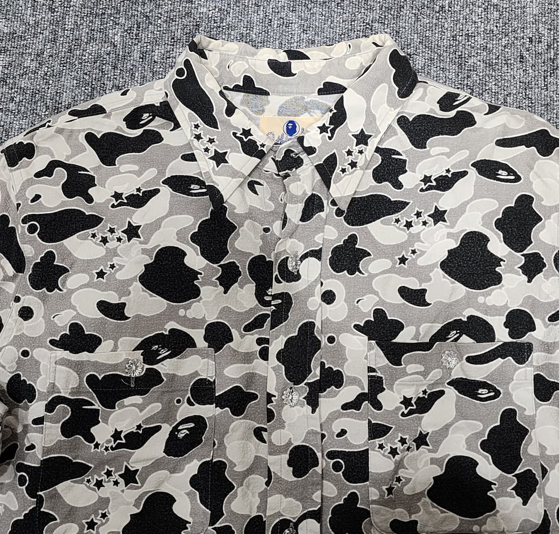 베이프 비지웍스 카모플라쥬 패턴 버튼 셔츠 L 상품이미지3