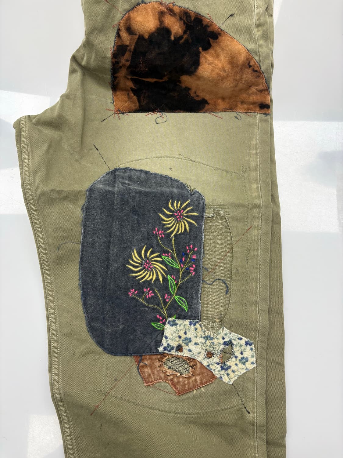 캐피탈 카츠라기 하이 웨이스트 팬츠 카키 상품이미지4