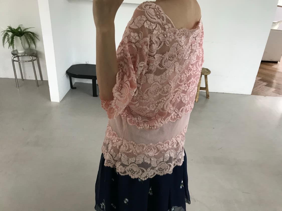 vintage pink lace top 상품이미지3