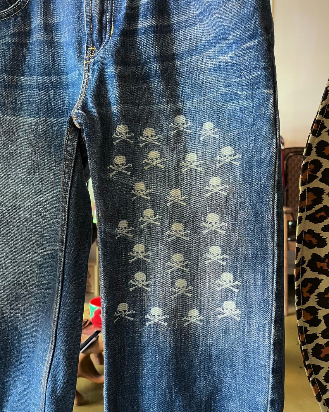 2000s GAP Skull Stemping Denim Shorts 상품이미지4