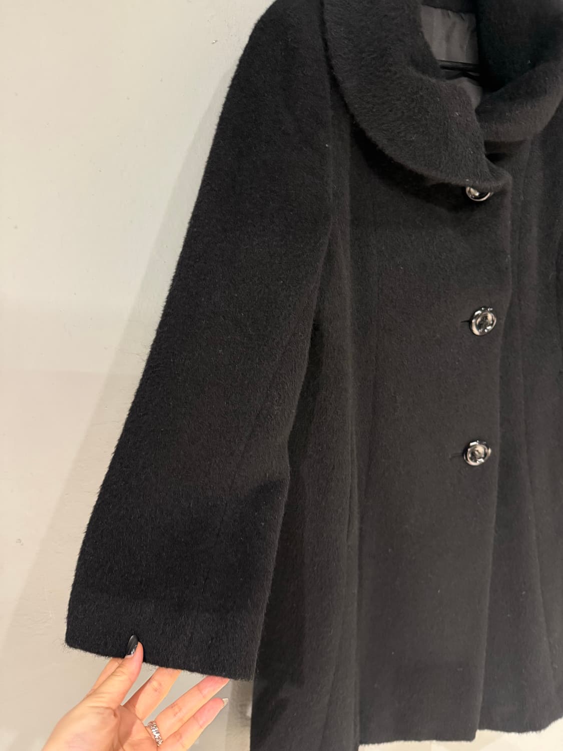 High-neck collar big button coat 상품이미지8