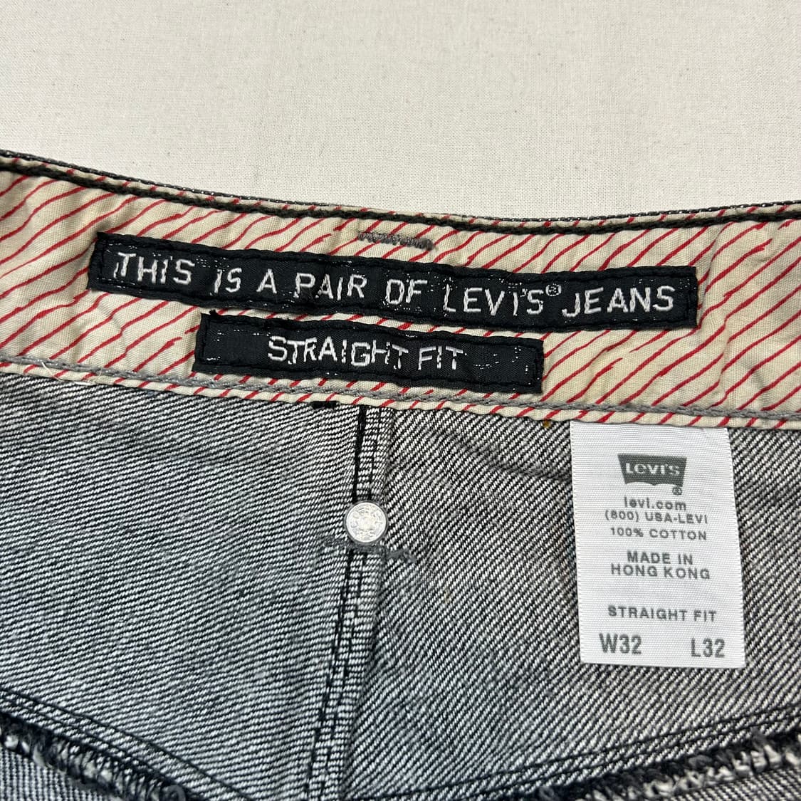 34inch) 리바이스 701 흑청 스트레이트 데님 청바지 상품이미지9