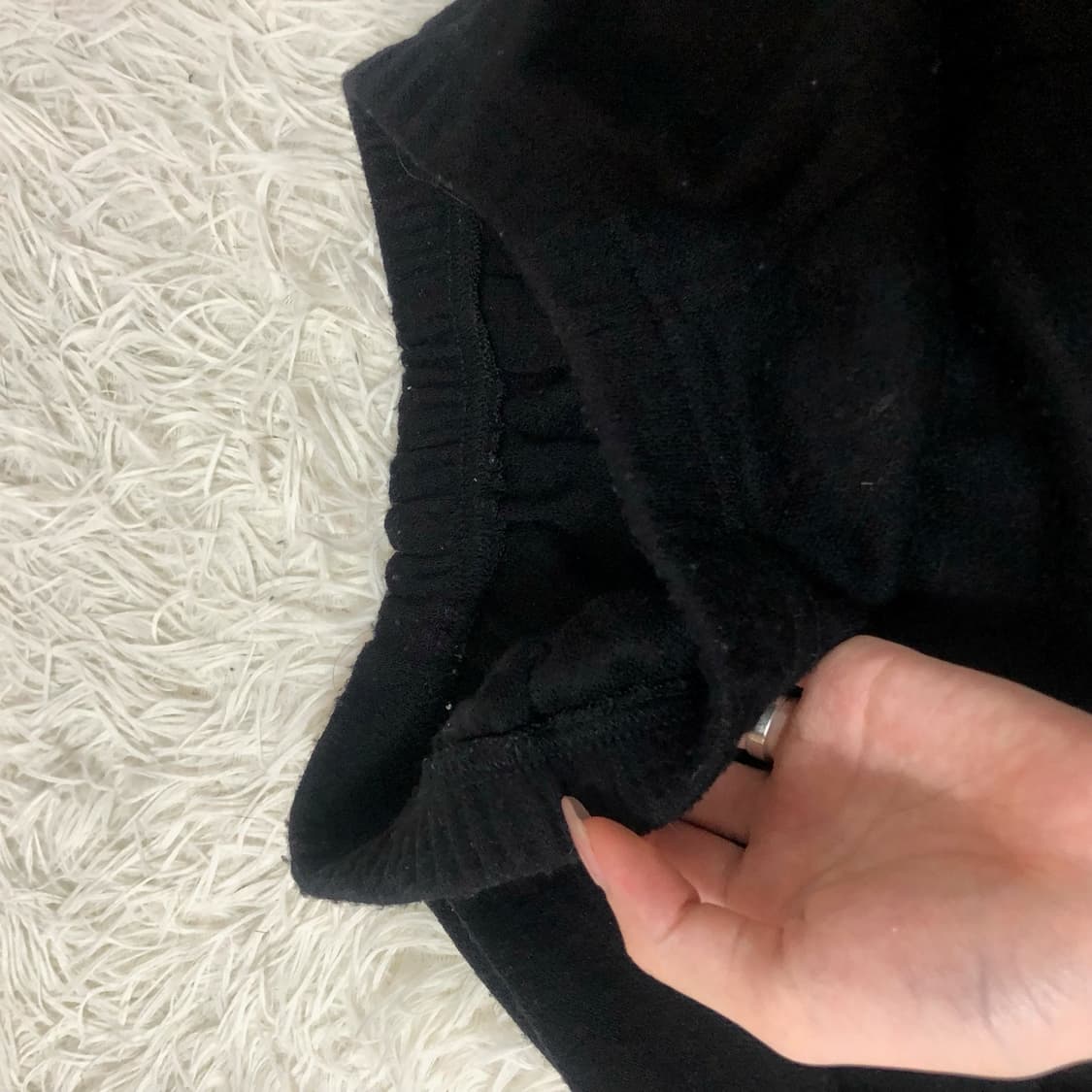 빈티지 니트 프릴 블랙 미니 스커트 상품이미지5